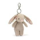 Jellycat Blossom Beige Bunny  petal  Bag Charm - Soft Plush Rabbit Toy Keychain