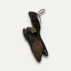 Edwardian Black Heels Leather Lace Up Victorian Shoes Size 7