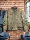 Vintage 1960s Korea War Souvenir Bomber Jacket Satin Size Medium Dragon Military