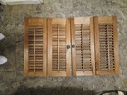 1 Set 23  Tall X 36  W Wood Interior Louver Plantation Window Shutters Vtg