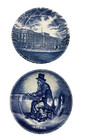 Vintage Delft Blue Mini Plates Holland Boch Wedgwood Homes Of Britain Set