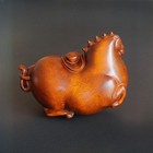 Vintage Wooden Fat Horse Figurine Statue Desktop Sculpture Ornament Home Decor  
