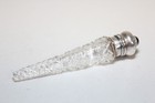 Victorian Sterling Silver Cut Crystal Laydown Perfume Vial Amethyst Gen Hinged
