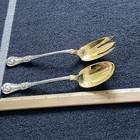 Two Vintage Tiffany Co  English King Sterling Silver Servers Goldwash No Mono