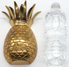 Vtg Solid Brass Pineapple Textured Figurine Wall Hanger Home Decor Wall Mount