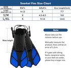 Swim Fins Open Heel  Adjustable Snorkel Fins Diving Fins With Mesh Bag  Snorkeli