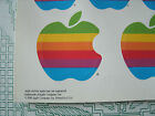 Vintage 1986 Apple Computer Stickers Page sheet Of 18   unused Original
