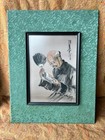Old Vintage Chinese Painting Asian Scholar Old Man Portrait Art Framed Signed