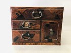 Y6841 Tansu Small Wooden Chest Of Drawers Parquet Japan Antique Interior Decor