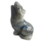Natural Moonstone Wolf Crystal Figurine  Hand Carved Stone Animal Statues For   