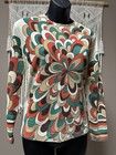 Ec Vtg Classic 60 70s Mod Devon Optic Brown Boho Women Shirt M