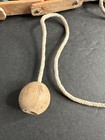 Vintage Wood Rolling Pull Toy Childrens Jointed Spiral Colorful