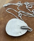 Old Native American Navajo Natural Turquoise Sterling Pendant Necklace 19 5    In