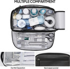 Toiletry Bag For Men Large Pu Leather Waterproof Wet Pocket Double Layer Travel