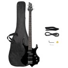 Glarry Flamed Electric Bass Guitar Beginner 4 String Guitar For Student Black