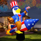 6 Ft 4th Of July Inflatables Outdoor Decorations  Eagle On Rocket Decoration    