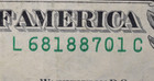 Error Note One Dollar Bill Ink Misprint  Misplaced Seiral Number