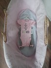 Vintage Handcrafted Wicker Baby Bassinet Basket Bed Cradle Crib   Easter Outfit 