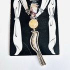 Vtg Brushed Silver Bird Scarf Slide Ring Ivory Cream Stone Accent Cottagecore