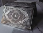 Fascinating  Large Genuine Middle Eastern Antique   Vanity Cigarette Silver Box