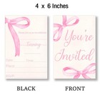 20 Pcs Pink Bow Birthday Party Invitations Double Sided Design Girls Cards