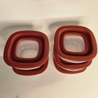 5 Rubbermaid Premier Storage Square Container  2  1 25 Cup Red Lids Lot
