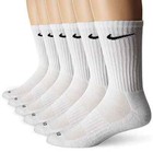 Nike Dri-fit Everyday Training 6-pack Crew Socks Large  8-12  White