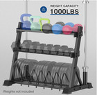 Soporte Para Mancuernas De 3 Niveles Con Almacenamiento Para Mancuernas  Kettleb