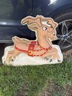 Vintage 1950 s Noma Lights Santa Sleigh Reindeer Blowmold Indoor   Outdoor Rare