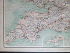 Antique 1898 Map - England   Wales - Railways - Southern Section - Bartholomew