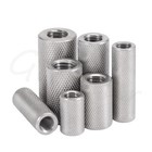 M5 M6 M8 A2 Stainless Threaded Sleeve Knurled Round Connector Tube Nut Long Nuts
