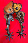 Nice Early Vintage Handmade Transitional Sonoran Spurs W straps Cowboy Vaquero