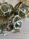 Vintage Japanese Glass Fishing Floats Lot 9 Netted Round And Bottle Cylinder