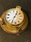 Vintage Brass Port Hole Ships Time Quartz Nautical Clock Turns On But Dont Work