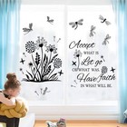 Inspirational Wall Stickers Quotes Wall Art Accept Let Go Have Faith Dandelio   