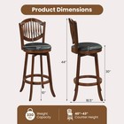 Swivel Bar Stools Set Of 2  30    Bar Height Chairs With Backrest And Wood Frame