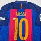 Autographed signed Lionel Leo Messi Fc Barcelona Soccer Jersey Beckett Bas Coa