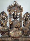 16  Old Tibet Buddhism Bronze Gilt Shakyamuni Amitabha Buddha Statue