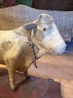 Antique Vintage Germany Cow Bull Steer On Wheels Pull Toy Folk Art