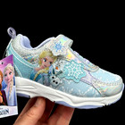 Disney Frozen Toddler Girl s Slip On Sneakers Size 7-9 Silver light Blue Shoes