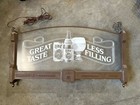 Vintage Miller Lite Beer Hanging Glass Panel Lighted Pool Table Bar Sign 36   x22 