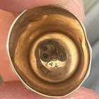 1914 Vintage 14k Yellow Gold Thimble Size 10 Engraved With Sterling Silver Case