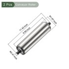 2 Pcs Conveyor Roller silver  2 Inch Dia  10 Inch Length 