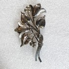 Vintage Sterling Silver Floral Bouquet Brooch Pin Signed Mexico Tarnished