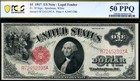 Hgr Fr 39 1917  1 Legal Tender   highly Wanted Grade   Pcgs Au-50ppq