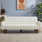Pu Futon Sofa Couch For Living Room Convertible Faux Leather