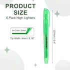 Green Highlighter 6 Pack High Lighters No Bleeds Highliters Pens Transparent