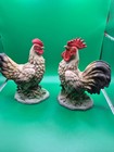 Vintage Homco Ceramic Rooster And Hen Figurines  1446   Repaired 