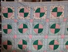 Vintage Broken Circle Quilt 58  X 80 5  Hand Pieced  hand Stitched Cotton Nice