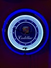 Cadillac Motors Auto Garage Man Cave Retro Neon Adverting Clock Sign